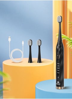 Buy Rechargeable Sonic Electric Toothbrush High-frequency Vibration IPX7 Waterproof Power Toothbrush 5 Modes Adjustable and Smart Electric Toothbrush with 3 Detachable Soft-bristle Brush Heads in Saudi Arabia