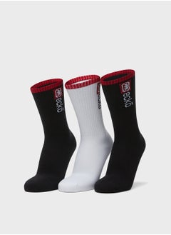 اشتري 3 Pack Logo Crew Socks في الامارات