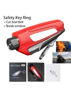 Buy 1-Piece Safety Car Key Ring Red Color Latest Upgrade Version Multifuctional Car Key Chain Emergency Car Escape Seat Belt Cutter Car Window Breaker in Saudi Arabia