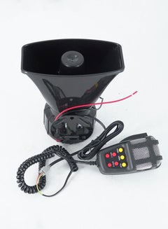 اشتري Car Siren Horn 7 Tone Sound with Mic PA Speaker System Vehicle Siren Megaphone Speaker 100W 12V Emergency Sound Amplifier with Microphone Fire Ambulance Hooter Traffic Sound في السعودية