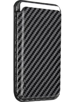 اشتري Real Carbon Fiber Magnetic Wallet [MagSafe Compatible] Card Holder for iPhone 14, iPhone 13 and iPhone 12 Series - Black في الامارات