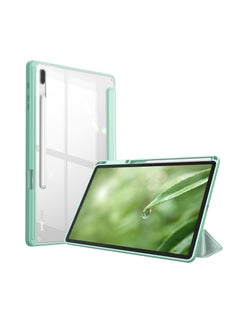 اشتري Hybrid Slim Case for Samsung Galaxy Tab S9 FE 5G 10.9 Inch/Galaxy Tab S9 11 Inch 2023 with S Pen Holder, Shockproof Cover with Clear Transparent Back Shell, Auto Wake/Sleep (Mint Green) في مصر