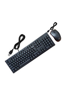 Buy Wired keyboard and mouse with USB port Arabic English convenient and comfortable for the eyes /K18 in Egypt