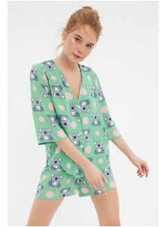 اشتري Multi Color Koala Patterned Shirt-Shorts Woven Pajamas Set THMSS21PT0295 في مصر