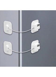 Buy Refrigerator Lock Combination,2 Pack Child Safety Fridge Coded Lock, No Drilling Cabinet Safety Security Lock for Babies, Used in Freezer Doors, Window, Closets, With Strong Adhesive, White in Saudi Arabia