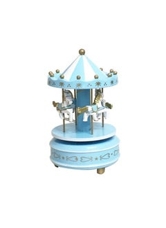 Buy Merry-Go-Round Carousel Music Box Blue 19x12centimeter in UAE