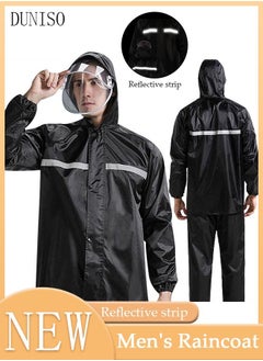 Buy Rain Suit Jacket and Trouser Suit Raincoat Hooded Rain Poncho Lightweight Emergency Jacket for Men and Women Outdoor All-Sport Waterproof Breathable Anti-storm in UAE