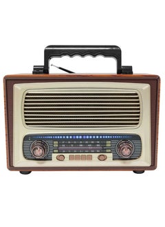 Buy Wooden Case AC DC Desktop Radio 15W Stereo Sound Wireless AFM Radio Speaker Remote Control use Radio in Saudi Arabia