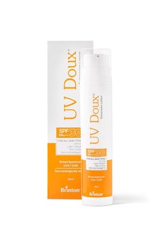 اشتري Brinton UV Doux Sunscreen Lotion With SPF 30 - 50ml, Oil Free, Light Weight And Non Greasy Formula, Protects Against UVA And UVB Rays, For All Skin Types في الامارات