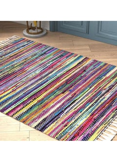 Buy two pieces, large rug, 100% cotton, multiple colors, size 200*150, handmade. in Egypt