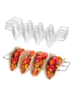 Buy 4Pcs Taco Holders, Stainless Steel Taco Shell Holder Stand, Taco Tray Plates for Taco Gifts Accessories, Baking, Dishwa Sher and Grill Safe in UAE