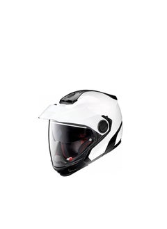 Buy Nolan N40-5GT Classic 005 N-Com Full Face Convertible Motorcycle Helmet Metal White in UAE