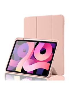 اشتري iPad Air 4 Case 2020, iPad Air 4th Generation Case with Pencil Holder [Full Body Protection + Apple 2nd Pencil Charging and Auto Wake/Sleep] Smart Stand Cover Case for iPad Air 4 10.9 (Rose Gold) في الامارات