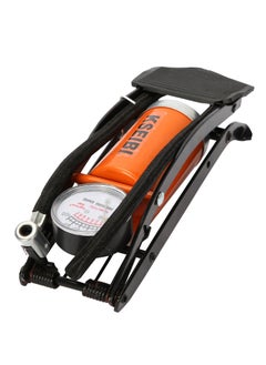 Buy Air Foot Pump with Air Pressure Gauge, Portable Air Pump Inflator Pump Size 50x120mm, Sports Air Pump for Bicycle, Ball, Scooter, Car, Motorcycles and Other Inflatables, Orange & Black. in UAE