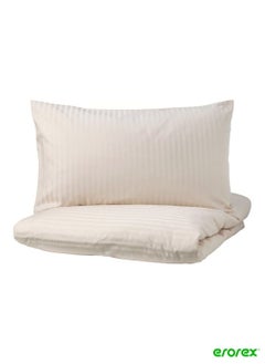 Buy Duvet cover and pillowcase light beige 150x200/50x80 cm in Saudi Arabia