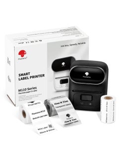 اشتري Phomemo M110 Label Maker Thermal Printer with 3 Roll Paper Black في الامارات