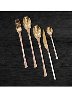 Buy 86-piece set of spoons and forks, Oxford gold MD-028SM in Egypt