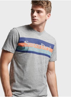 Buy Striped Logo Crew Neck T-Shirt in UAE