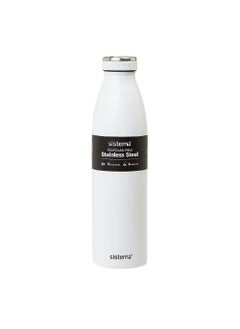 Buy Sistema Stainless Steel Water Bottle White 750ML in UAE