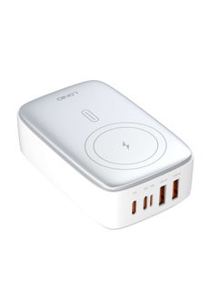 Buy 140W PD Multiport Desktop Super Fast Wireless Charge 2 x USB-C + 1 x Lightning + 3 x USB-A Port Adapter Support Laptop Tablet Charging White in UAE