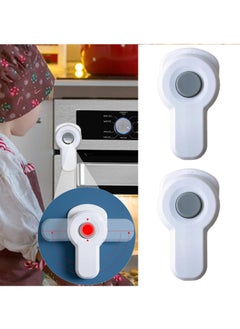 اشتري 2Pcs Childproof Oven Door Lock, Oven Front Lock Easy to Install and Use Durable and Heat-Resistant Material no Tools Need or Drill في السعودية