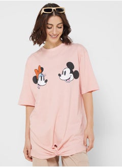 Buy Mickey & Minnie Cropped Graphic T-Shirt in UAE