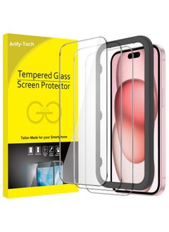 Buy Full Coverage Screen Protector for iPhone 15 Pro 6.1-Inch, 9H Tempered Glass Film Case-Friendly, HD Clear, 3-Pack in UAE