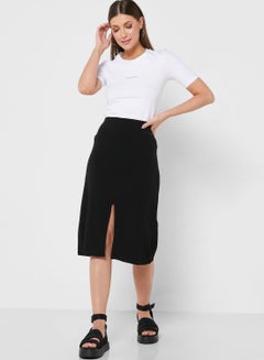 Buy Front Split Midi Skirt in UAE