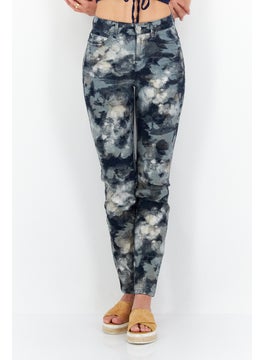 اشتري Women Skinny Fit Tie Dye Stretchable Denim, Navy Blue Combo في الامارات