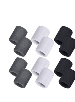 اشتري Absorbent Sweat Bands, 12 Pack Unisex weatbands Sports Cotton Wrist Brace Provide Support for Weak Wrist, Wrist Sprains for Men and Women, Tennis, Running, Gym, Out Sport Black, White, Gray في السعودية