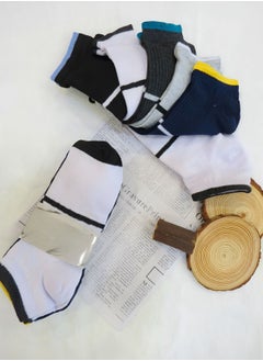 Buy Men's anti allergy and sweating socks, set of 12 pairs, high quality, multi colored. in Saudi Arabia