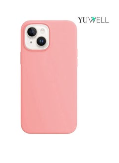 Buy iPhone 14 Silicone Protective Case For iPhone 14 6.1inch Soft Liquid Gel Cover Shockproof Thin Case Compatible For iPhone 14 Pink in UAE