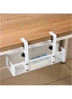 Buy Under Desk Cable Management Tray, Metal Long Arms(3.9in), No Drill Mesh Desk Cable Tray, Wire Management Tray Cable Management Box for Office, Desk Cable Tray Wire Organizer, 1 Pack, White in Saudi Arabia