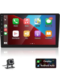 اشتري 10 Inch Android Screen For Car 2GB RAM 32 GB Memory Support Apple Carplay Android Auto Full HD IPS Touch Screen Display built In Bluetooth USB Radio WiFi PlayStore Night Vision Camera included في الامارات