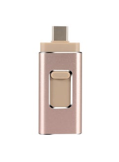Buy 32GB USB Flash Drive, Shock Proof 3-in-1 External USB Flash Drive, Safe And Stable USB Memory Stick, Convenient And Fast Metal Body Flash Drive, Gold Color (Type-C Interface + apple Head + USB Local) in Saudi Arabia