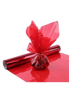 اشتري Valentine'S Day Red Cellophane Wrap Roll Translucent Red Cellophane Wrapping Paper 16 Inch Width X 100 Ft Long Colored Cellophane Rolls For Gift Baskets Diy Arts Crafts Decoration And More في الامارات