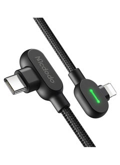 Buy MCDODO 36W USB-C to Lightning PD Fast Charging Cable 1.8m Dual Elbow 90-Degree Design Soft LED Indicator High-Strength TPU Material Fast Data Transfer in UAE