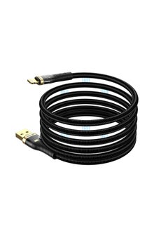 Buy 1 Meter MAGNETIC USB-A TO LIGHTNING CABLE 12W / 10000 Bends Life Span / 480mbps Transfer Speed / Wide Compatible - Black in UAE