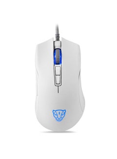 Buy V70 USB Wired Gaming Mouse RGB Mouse Ergonomic Design 8-gear Adjustable DPI Wide Compatibility White in UAE