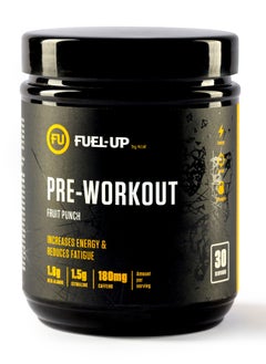 Buy Pre Workout - Fruit Punch Flavour-1.8g Beta Alanine-1.5g Citrulline- 180mg Caffeine- 30 Servings- 300g in UAE