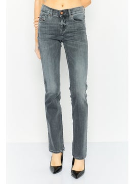 اشتري Women Straight Fit Dark Washed Stretchable Denim, Black في الامارات