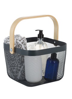 Buy Multi-Use Bathroom Basket With Wooden Handle in Saudi Arabia