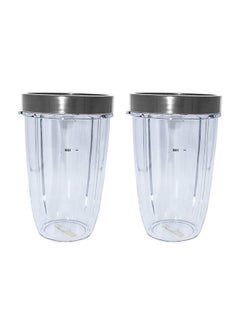 Buy 2 Piece Tall Cup And Lip Ring For Nutribullet Clear/Grey in Saudi Arabia