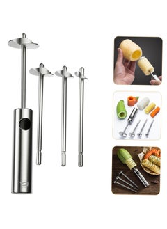 Buy Stainless Steel Vegetable Drill | Fruit Corer And Veggie Spiralizer Ergonomic Handle With 4 Sizes for Coring and Hollowing out Zucchini, Potatoes, Carrot, Apple in Saudi Arabia