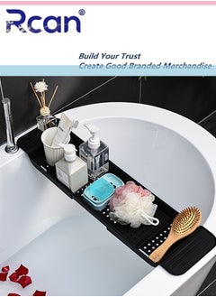 Buy Bathtub Tray, Expandable Bath Caddy Storage Rack, Multifunctional Bathtub Tub Organizer for Bathroom Deposit Wash Supplies, Book in Saudi Arabia