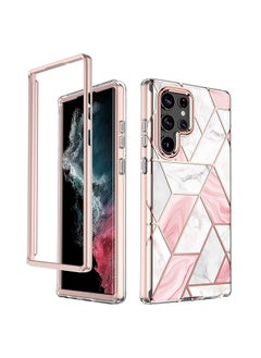 Buy Case for Samsung Galaxy S23 Ultra Case Full-Body Smooth Gloss Finish Marble Shockproof Bumper Slim Phone Cases for Samsung Galaxy S23 Ultra (Pink) in UAE