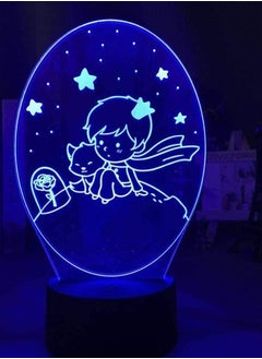 اشتري 3D Illusion Lamp LED Multicolor Night Light The Little Prince Baby for Kids Room Decor 7/16 Colors Changing USB Battery Powered for Child Children‘s Sleep Lamp في الامارات