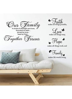 Buy 2 Sheets Vinyl Wall Quotes Stickers Faith Hope Love Family Inspirational Wall Stickers Bible Verse Scripture Motivational Sayings Sticker For Home Classroom School Living Room Wall Decor  Classic in UAE