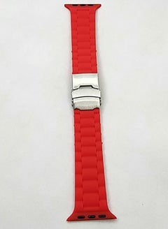 Buy Apple Watch Band49mm 45mm 44mm 42mm Watch Strap Band Waterproof Watches Band With Stainless Steel Buckle - Red in Egypt