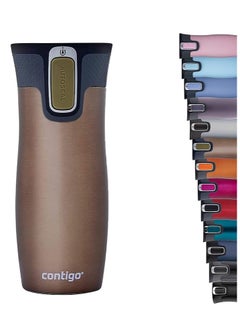 Buy Contigo West Loop Autoseal Thermal Mug, Stainless Steel Insulated Mug, Coffee Mug To Go, BPA free, leak proof travel mug with easy-clean lid, keeps drinks hot for up to 5h, 470 ml in Saudi Arabia